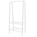 Double Rail Standing Clothes Rack with Mesh & Bottom Shelves — White or Black