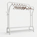 Double-Rail Standing Clothes Rack with Shoe Shelf – Metal Rail for Bedroom & Living Room