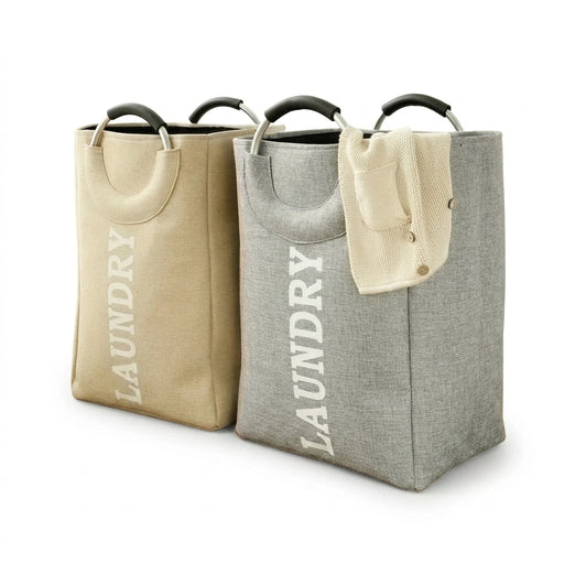 Collapsible Linen Laundry Basket – Waterproof Foldable Hamper with Handles (CT2000)
