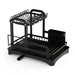 2-Tier Wrought Iron Dish Drainer with 360° Drainage & Drainboard
