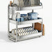 2- or 3-Tier Stainless Steel Dish Rack — Deep Plate & Bowl Drainer