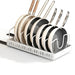 Pull-Out Pots & Pans Organiser — Sliding Lid Holder & 8-Compartment Kitchen Rack (White/Black)