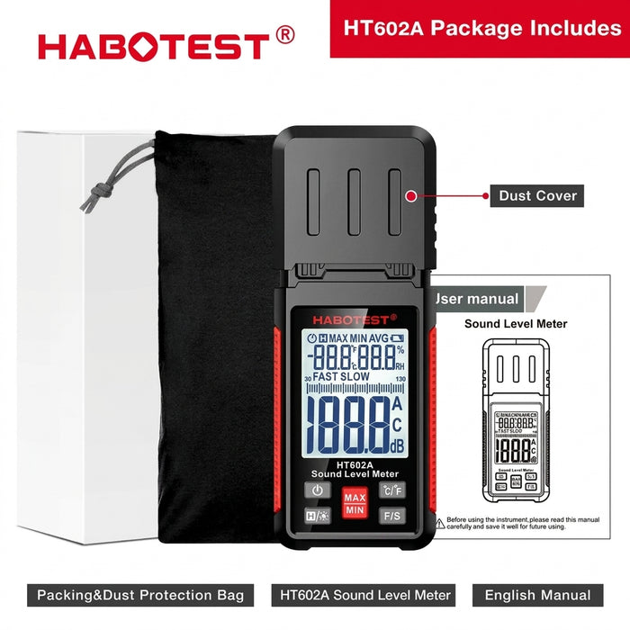 Digital Handheld Sound Level Meter HT602A / HT602B — 30–130 dB Mini Decibel Meter