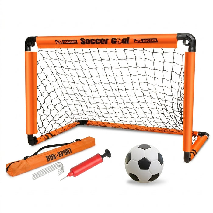 Foldable Kids Football Goal with Ball, Pump & Ground Pegs