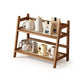 2-Tier Wicker-Look Coffee Station Organizer — Bamboo-Style Mug Holder for Countertop