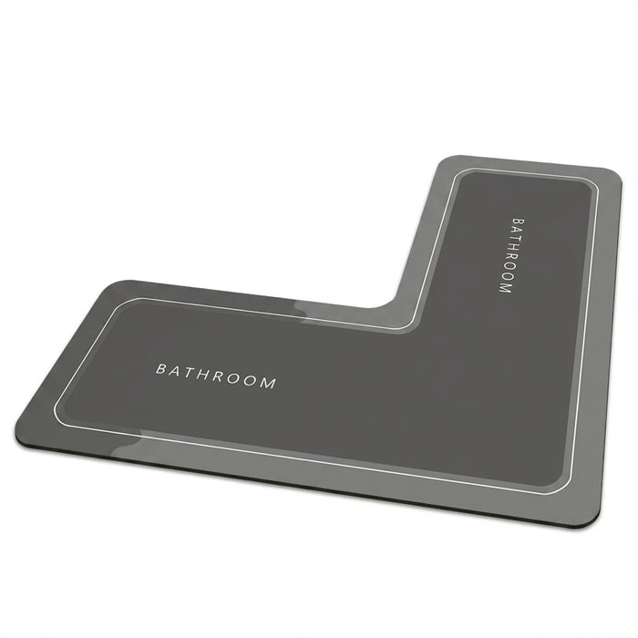 Minimalist Diatomaceous Earth Non-Slip L-Shaped Shower Door Mat