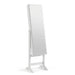 Lockable Freestanding Jewellery Armoire with Adjustable Full-Length Mirror — White