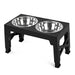 Adjustable Elevated Dog Feeder with Double Stainless Steel Bowls — Small to Large Dogs