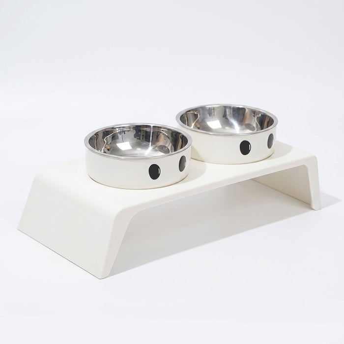 Elevated Pet Feeder with Double Stainless Steel Bowls – Cats & Dogs (Small–Large)