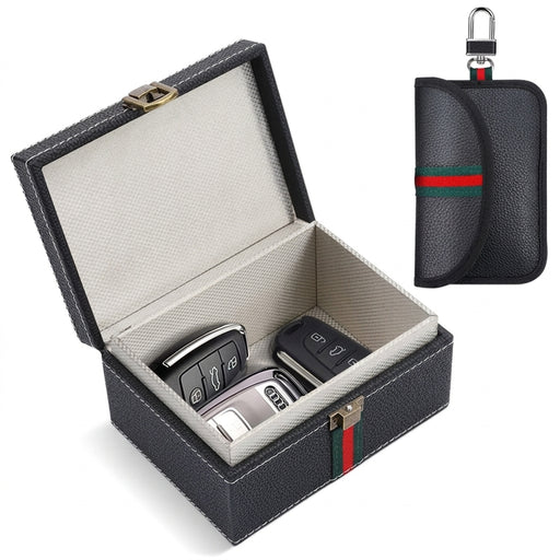 Faraday Box with Signal-Blocking Bags for Car Keys — Keyless Entry Protector