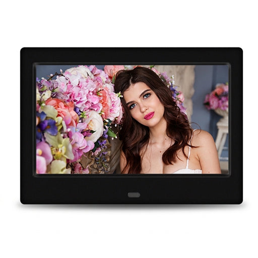 7-inch Digital Photo Frame — 16:9 LED Display, Photo, Video & Music, Clock & Calendar
