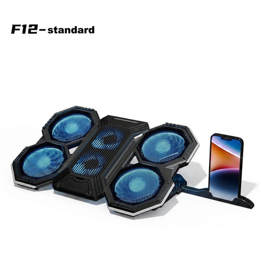 Gaming Laptop Cooler Pad — Six Fans, 15.6in Adjustable Stand with RGB & 2 USB Ports