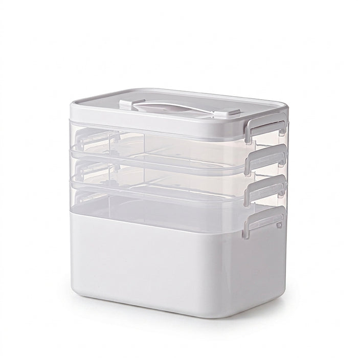 Large Portable Multi‑Tier Medical Storage Box — Plastic Medicine Cabinet