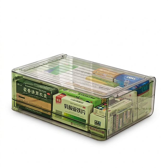 Acrylic Drawer Medicine Box – Stackable, Large Capacity, Durable Design