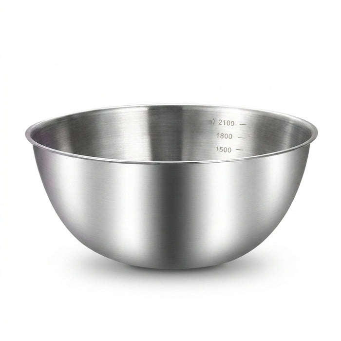 Stainless Steel Salad & Mixing Bowl (with Scale) — 5 sizes 700–3000ml