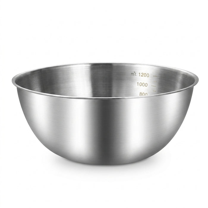 Stainless Steel Salad & Mixing Bowl (with Scale) — 5 sizes 700–3000ml