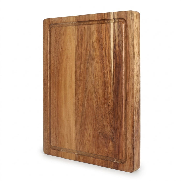 Beech & Walnut Wooden Cutting Board — Rectangle Chopping Block for Cheese & Meat