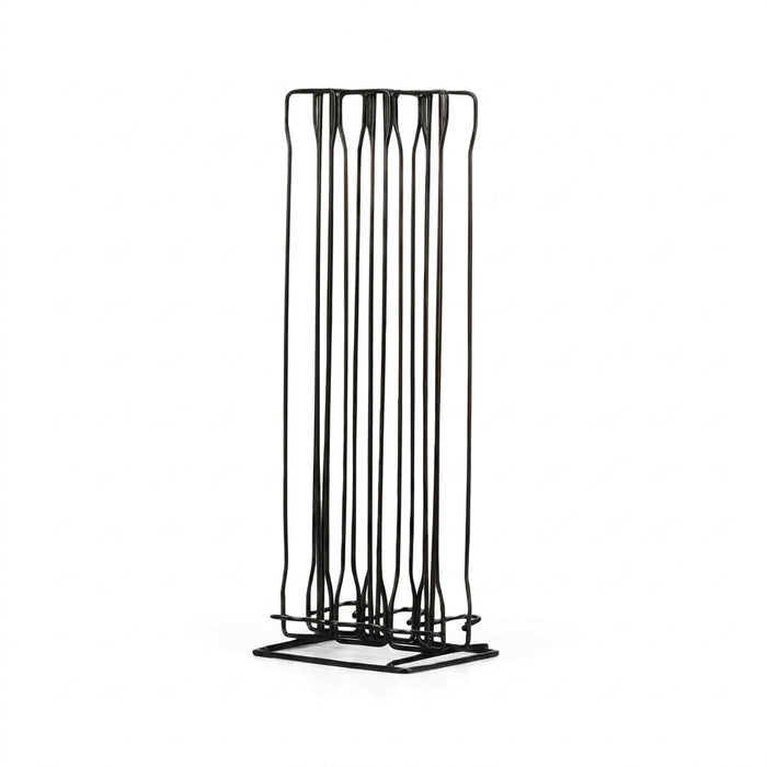 60-Capsule Metal Coffee Pod Rack — Floor-Standing Nespresso Storage (Black)