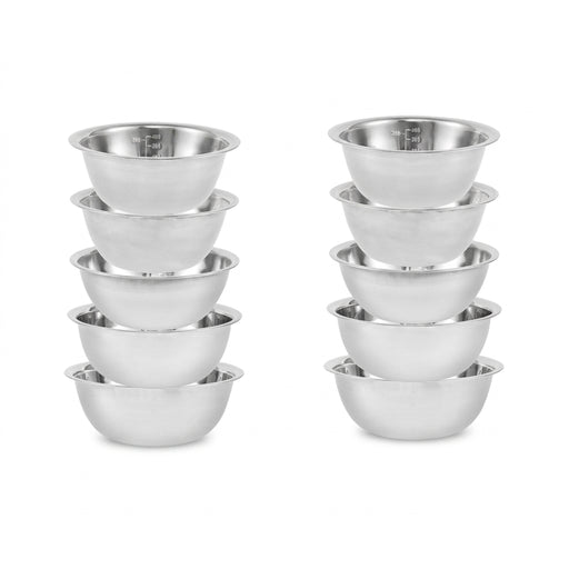 5-Piece Stainless Steel Nesting Mixing Bowl Set — 5 Sizes for Cooking, Baking & Storage