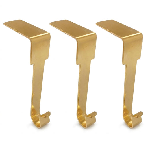 Metal Christmas Stocking Hooks for Mantels – Gold, Black & Silver