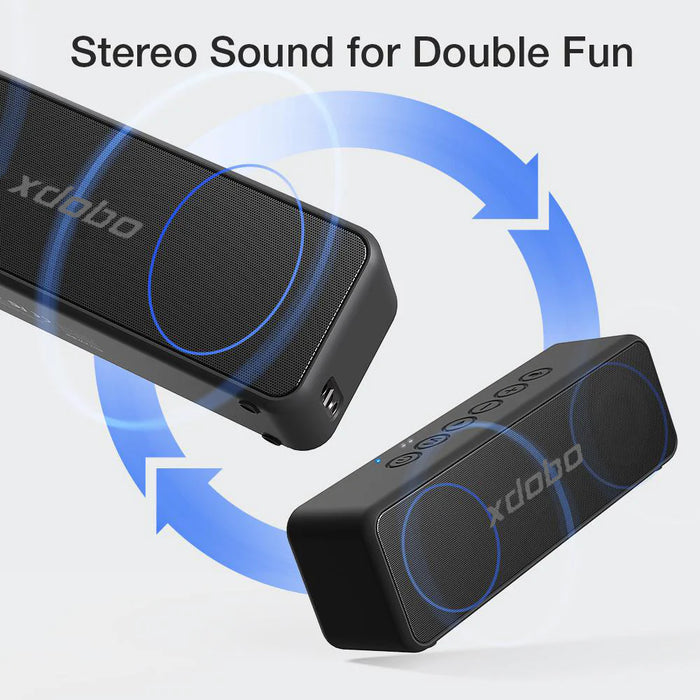 XDOBO® X-serien trådløs Bluetooth-høyttaler - 30W høyttaler med stort batteri for langvarig utendørs og vanntett bruk